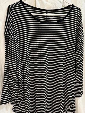 GAP - Black & White Striped Long Sleeve Tunic, SIZE - XL